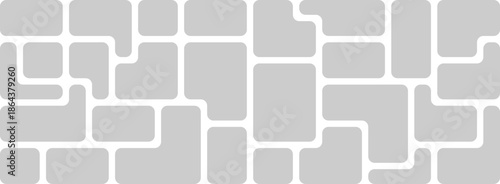 Contemporary rounded modular bento photo frame for commercial layouts