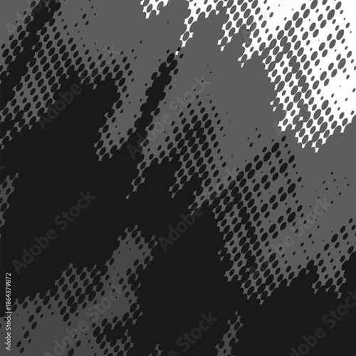 Abstract vector flowing wide wallpaper background. Biological mutation, microscopic virus, dotted particles shape, nano technology. Abstract flowing wide wallpaper background.