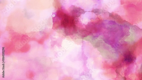 Soft pink grainy gradient seamless loop with spreading  ink or watercolor effect. Abstract background. Digital animation. Suitable for Valentine's Day.