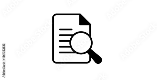 Information Review and File Search Concept with Document Icon Design