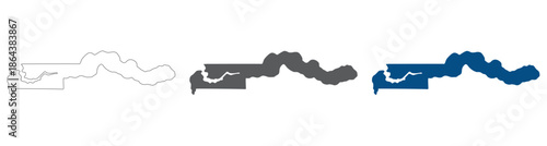 Gambia map blank set. Map of Gambia plain set.