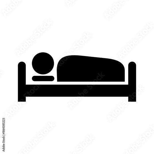 ベッドで寝ている人のアイコン