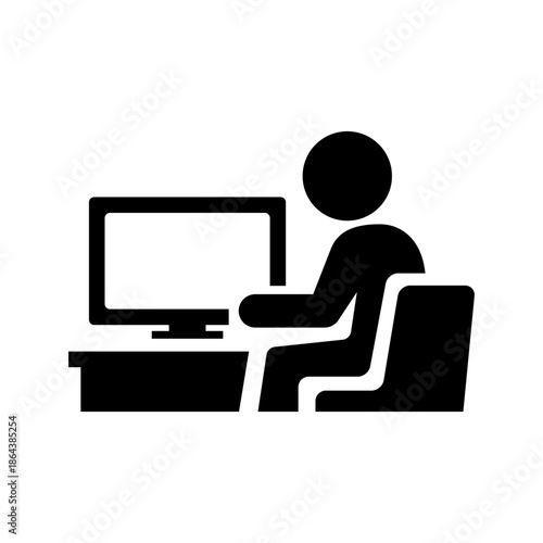 テレビを見ている人のアイコン