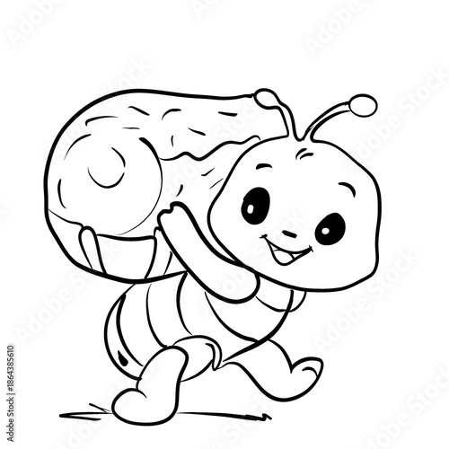 Cute Cartoon Ant Coloring Book