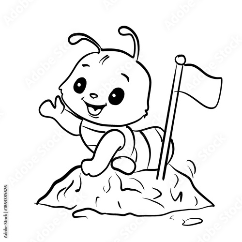 Cute Baby Ant Coloring Book Art