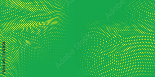 Dots halftone yellow green color pattern gradient texture background.