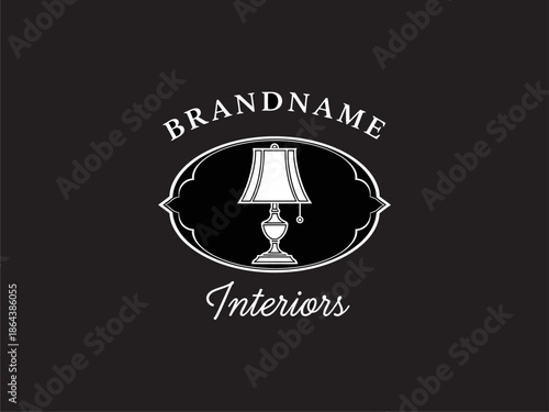 Elegant Lamp Logo Design for Interiors.