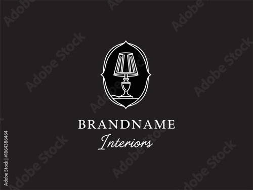 Luxury Lamp Logo Design Element Interior.