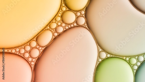 Abstract colorful bubble and wave background with round shapes