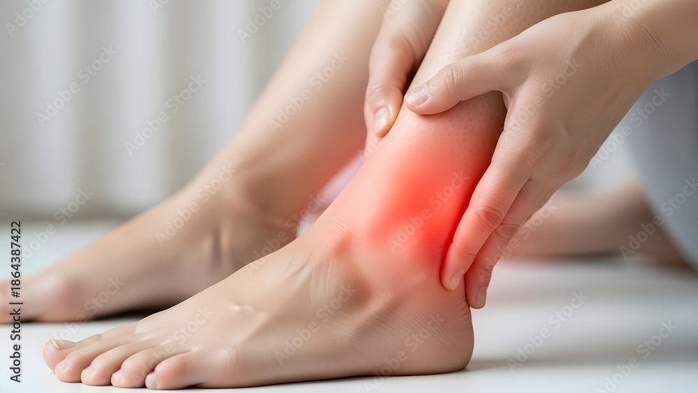 Fototapeta premium Ankle Joint Strain Pain and Foot Injury Concept
