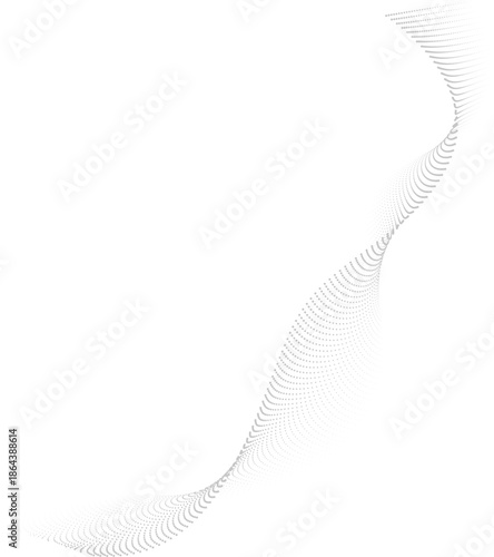 wavy abstract dot shape halftone for science and technology in grey