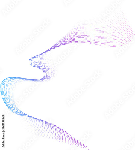 wavy abstract dot shape halftone for science and technology with gradient