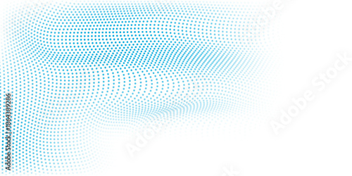 Digital gradient with points. Abstract futuristic panel. Dotted Backgound. Monochrome halftone pattern Vector illustration