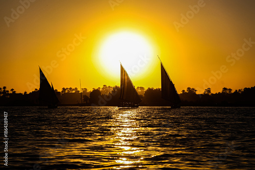 sunset over the river