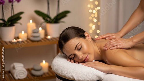 woman relaxing in spa salon