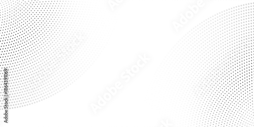 Digital gradient with points. Abstract futuristic panel. Dotted Backgound. Monochrome halftone pattern Vector illustration