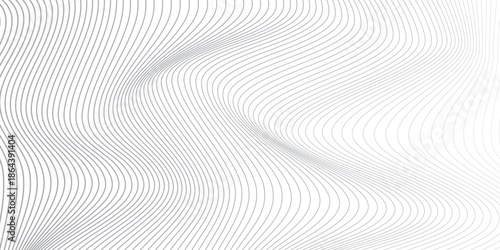 Abstract Wavy Lines on White Background Vector