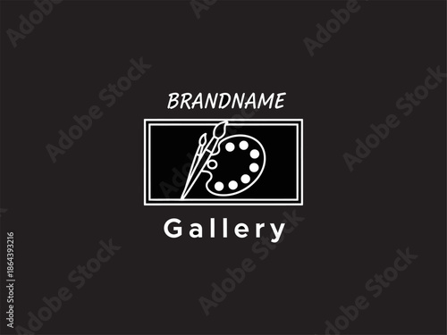 Artistic Logo with Paintbrush and Palette.