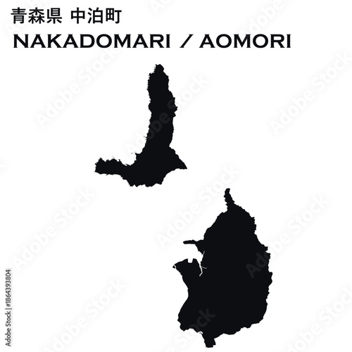 イラスト素材：日本地図　青森県中泊町ベクターイラストマップ	
