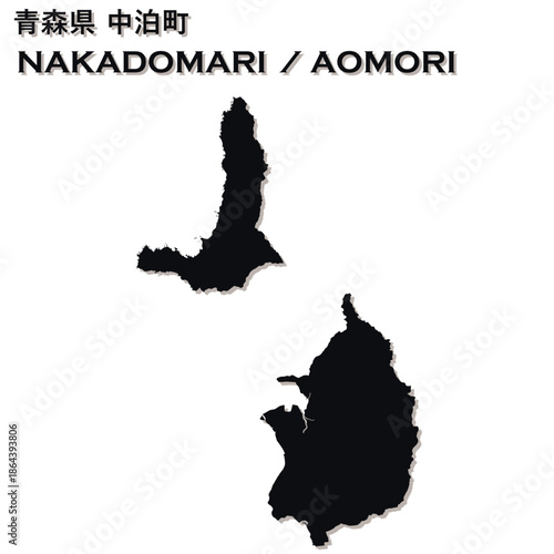 イラスト素材：日本地図　青森県中泊町ベクターイラストマップ	
