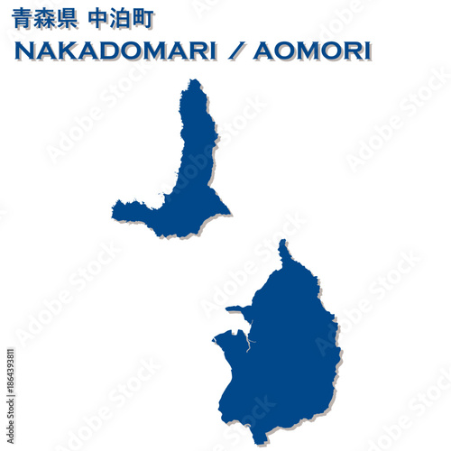 イラスト素材：日本地図　青森県中泊町ベクターイラストマップ	
