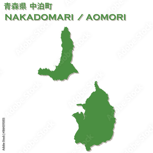 イラスト素材：日本地図　青森県中泊町ベクターイラストマップ	
