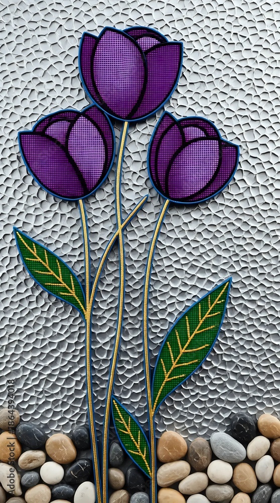 Fototapeta premium Spa stones with velvet flower