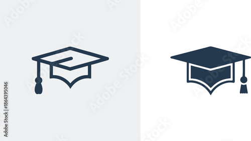 graduation mortarboard pair vector icons for school university design