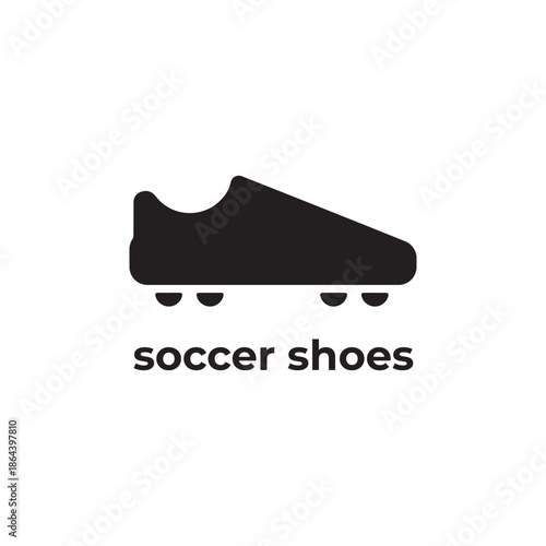simple black soccer shoes icon design template