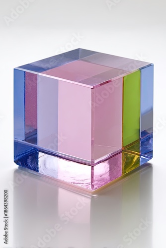 Multicolored Glass Cube