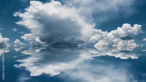 Reflections of Clouds - A Serene Sky and Water Landscape.