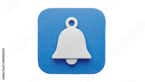 3D Rendered Notification Bell Icon