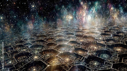 Galactic Cityscape Aerial View