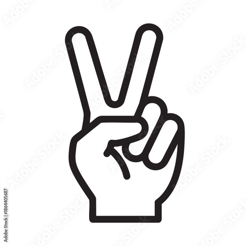 Hand making peace sign gesture isolated on transparent background
