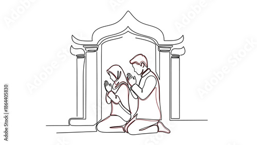 couple praying together in temple