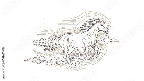 running horse in motion