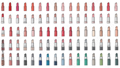 Collection of various colored tubes arranged in a grid pattern on a white background with eps file reference a29