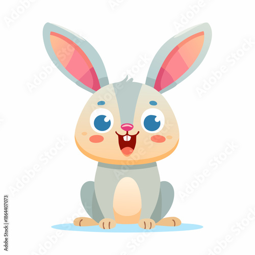 Cartoon Bunny Character with Big Ears.