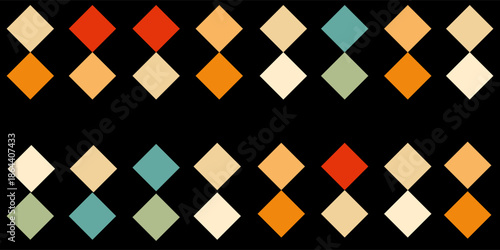Canvas Print Bright retro triangle pattern