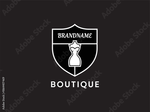 White Dress Logo Design for Boutique.