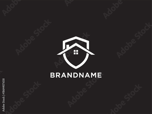 Simple House Shield Logo Design Element.