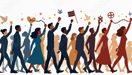 Civil Rights Day Vector Concept Highlighting Equality, Freedom, and Justice