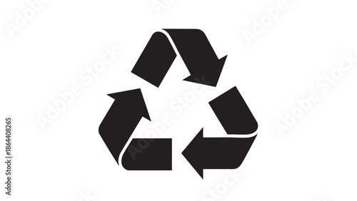 Three curved arrows forming circular recycling symbol isolated
