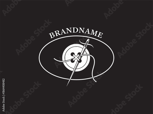 White Fishing Hook Logo Design Template.