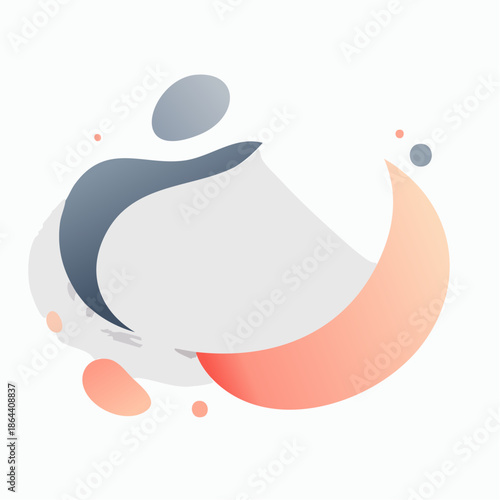 Abstract illustration of a person shaped form with dynamic soft gradient colors