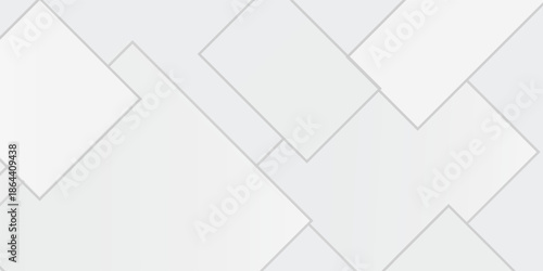 Square pattern on banner with shadow. Abstract color geometric background with copy space. Modern and minimal concept.