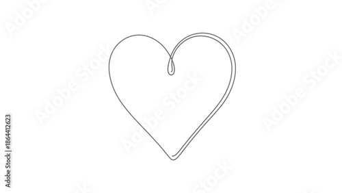 Minimalist Line Drawing of Heart Symbol Conveying Love and Simplicity