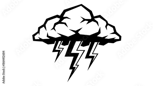 Dynamic storm cloud illustration with lightning bolts emphasizing weather phenomena