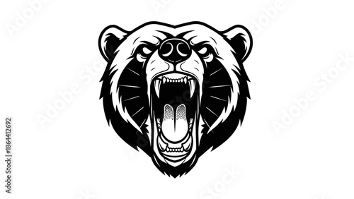 Bold and Fierce Bear Head Logo Design Emphasizing Power and Strength