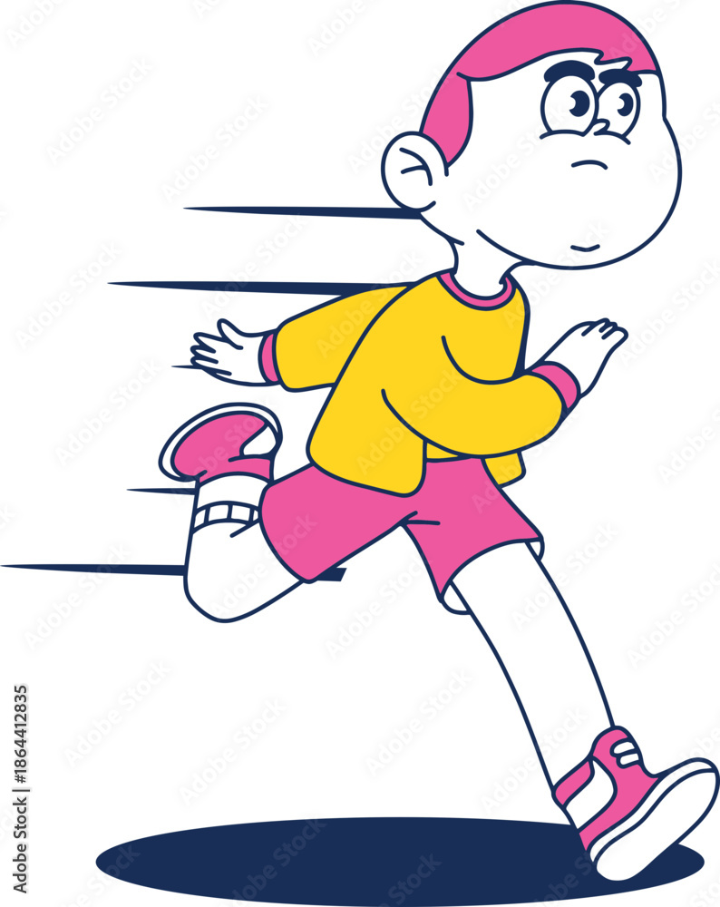 Fototapeta premium little boy running character design